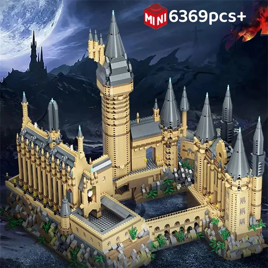 New Magic Castle Micro Building  Blocks Light Up Street View Architecture Creative MOC Model Kit  Kids Christmas Birthday Gifts Purest Peak Salt