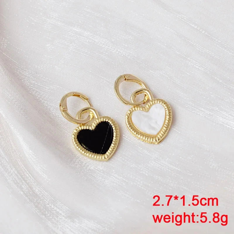 Pure White Women's Dangle Earrings Blooming Flower Acrylic Enamel Butterfly Imitation Pearl Heart Hanging Earrings Elegant brinc Econic Blanks
