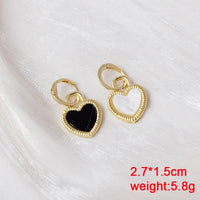 Pure White Women's Dangle Earrings Blooming Flower Acrylic Enamel Butterfly Imitation Pearl Heart Hanging Earrings Elegant brinc Econic Blanks
