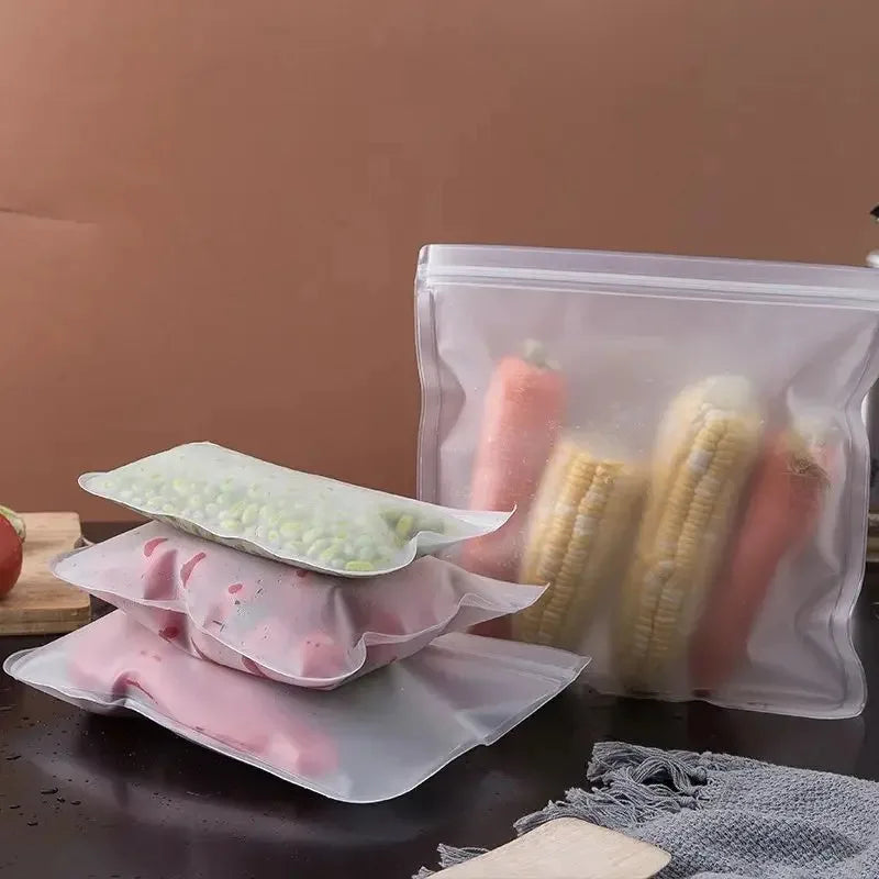 Silicone Food Storage Containers Reusable Food Storage Bags Lunch Bags Stand Up Zip Shut Bag Cup Fresh Food Leakproof Containers Econic Blanks