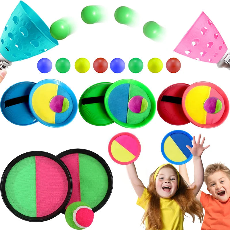 Children Sports Toys Toss & Catch Ball Sticky Balls Summer Outdoor Beach Toy Multiplayer Game Parent-child Interaction Gifts TMZ Quick Pick Grocers
