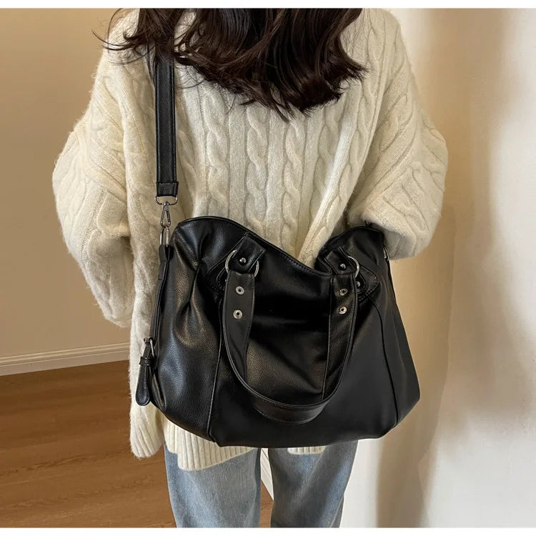 Soft Interior Compartment Shoulder Bags 2026 High Quality Contrasting Colors Bags for Women Fashion Zipper Pu Women's Handbags Quick Pick Grocers