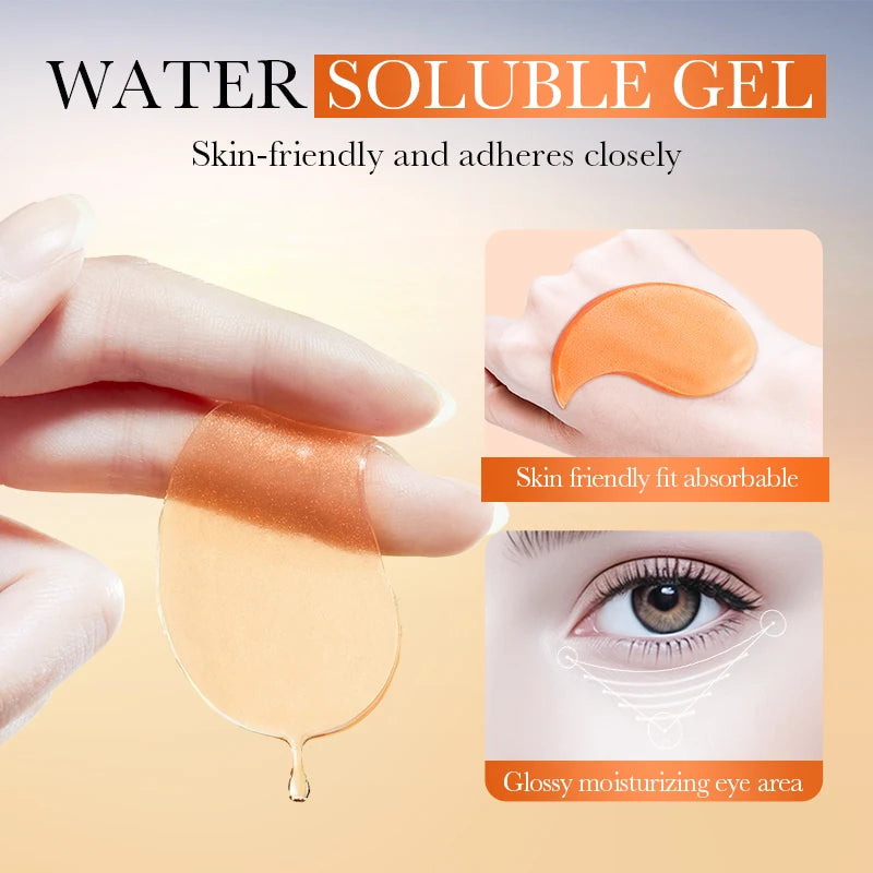 80pcs BIOAQUA Vitamin C Crystal Collagen Eye Mask Anti Dark Circles Whitening Anti-Wrinkles Moisturizing Anti-Aging Eye Patches Quick Pick Grocers