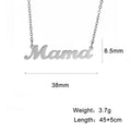 Skyrim Mama Letter Pendant Necklace for Women Stainless Steel Neck Chain Choker Trendy Family Jewelry Mother's Day Gift for Mom Quick Pick Grocers