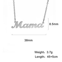 Skyrim Mama Letter Pendant Necklace for Women Stainless Steel Neck Chain Choker Trendy Family Jewelry Mother's Day Gift for Mom Quick Pick Grocers