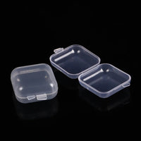 5-50pcs Plastic Storage Box Mini PP Square Box Jewelry Fishhook Component Single-compartment Covered Transparent Storage Box Quick Pick Grocers