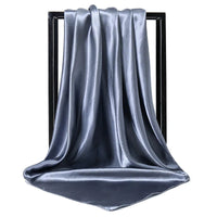 Luxury Brand Silk Scarf Women Satin Solid color Hijab Scarves Muslim Pareo Bandana Female Shawl Wrap Headband Foulard 90*90cm Quick Pick Grocers