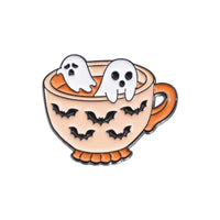 Creative Coffee Cup Animal Collection Enamel Pins Ghost Duck Capybara Frog Brooch Lapel Badge Cute Halloween Jewelry Kid Gift  ﻿ Quick Pick Grocers