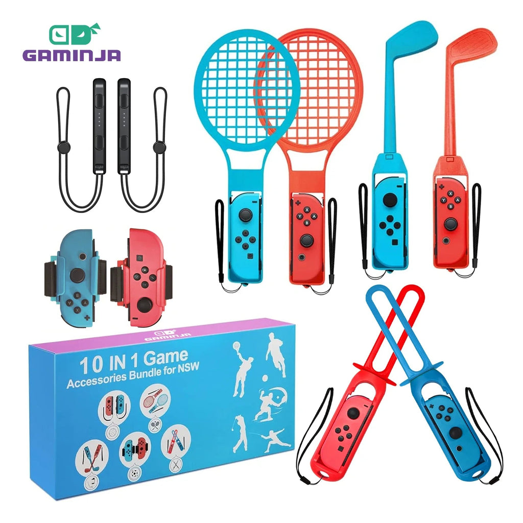 10 in 1 Switch Sports Accessories Bundle for Nintendo Switch Oled Game Sports Accessories Kit with Golf Clubs Golf Clubs Quick Pick Grocers
