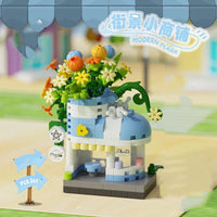 Library Candy Store Street View Coffee Pet Bread Flower Hamburger Small Shop City Building Blocks Fun Street Store Toys Quick Pick Grocers