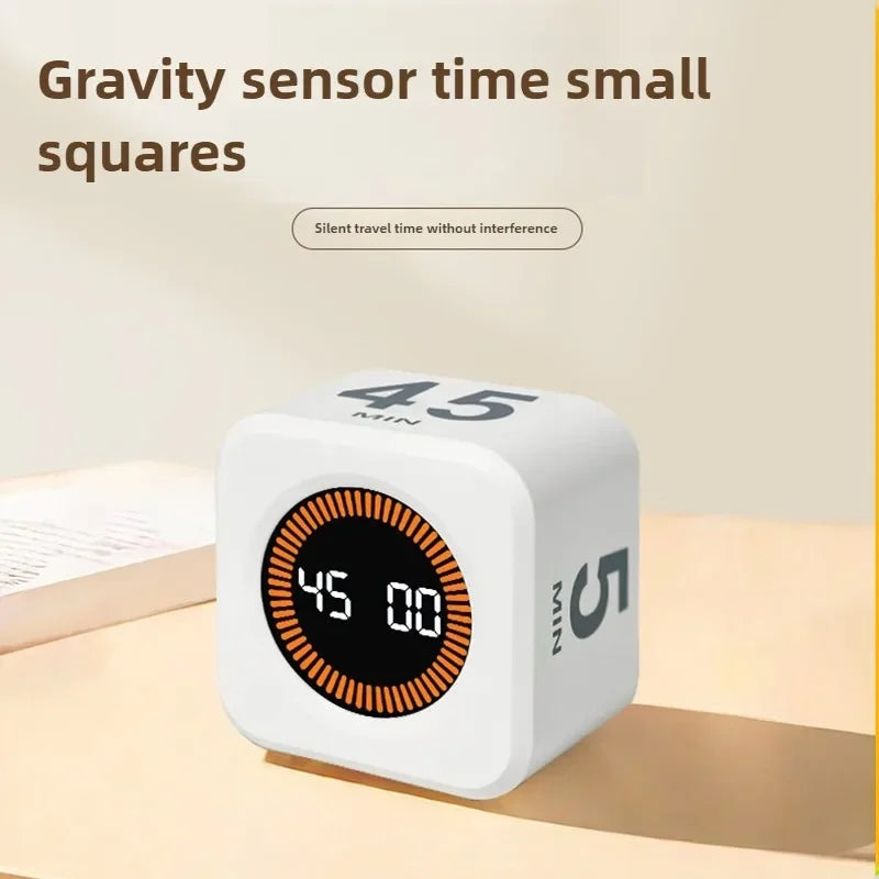 Productivity Timer Cube Timer Gravity Sensor LED Display 4Preset Productivity Time Kid Time Management Kitchen Tools Accessories Quick Pick Grocers