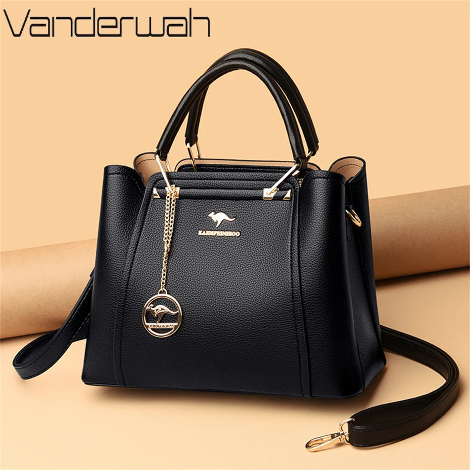 2024 Luxury Women Designer 3 Layers Shoulder Crossbody Sac Ladies Large Capacity Leather Handbags Shopper Brand Messenger Totes Quick Pick Grocers