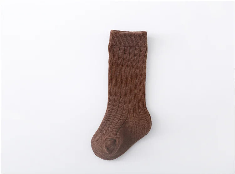 Lawadka 0-5Years Kids Boys Girls Socks Cotton Solid Striped Soft Baby Knee Long Children's Socks School Sport Baby Sock 12 Color Quick Pick Grocers