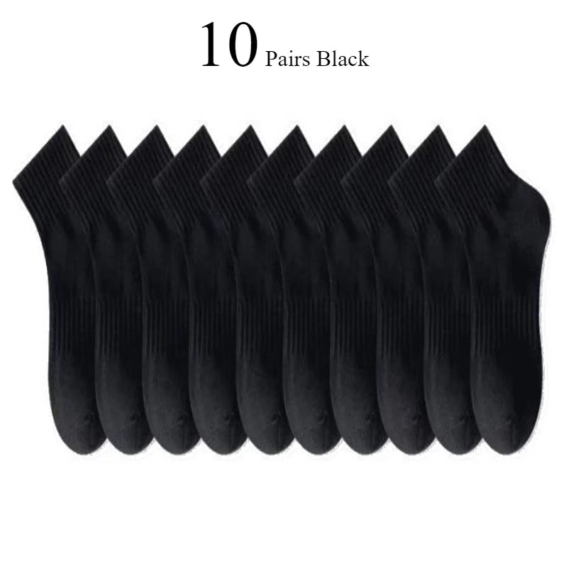 10/20 Pairs Neutral Solid Color Round Neck Socks Spring Summer Sweat Absorbing Breathable Soft Comfortable Couple Sports Socks Quick Pick Grocers