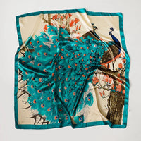 Handkerchiefs Hair Silk Scarf 90*90cm Print Satin Big Square Silk Scarves Shawls for Women Luxury Brand Designer Hijab Headband Quick Pick Grocers