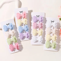 4Pcs/set Candy Colored Hair Clip Set for Girls Double Layered Bow Cute Bangs Hair Pin Cotton Safe Children's Hair Accessories Purest Peak