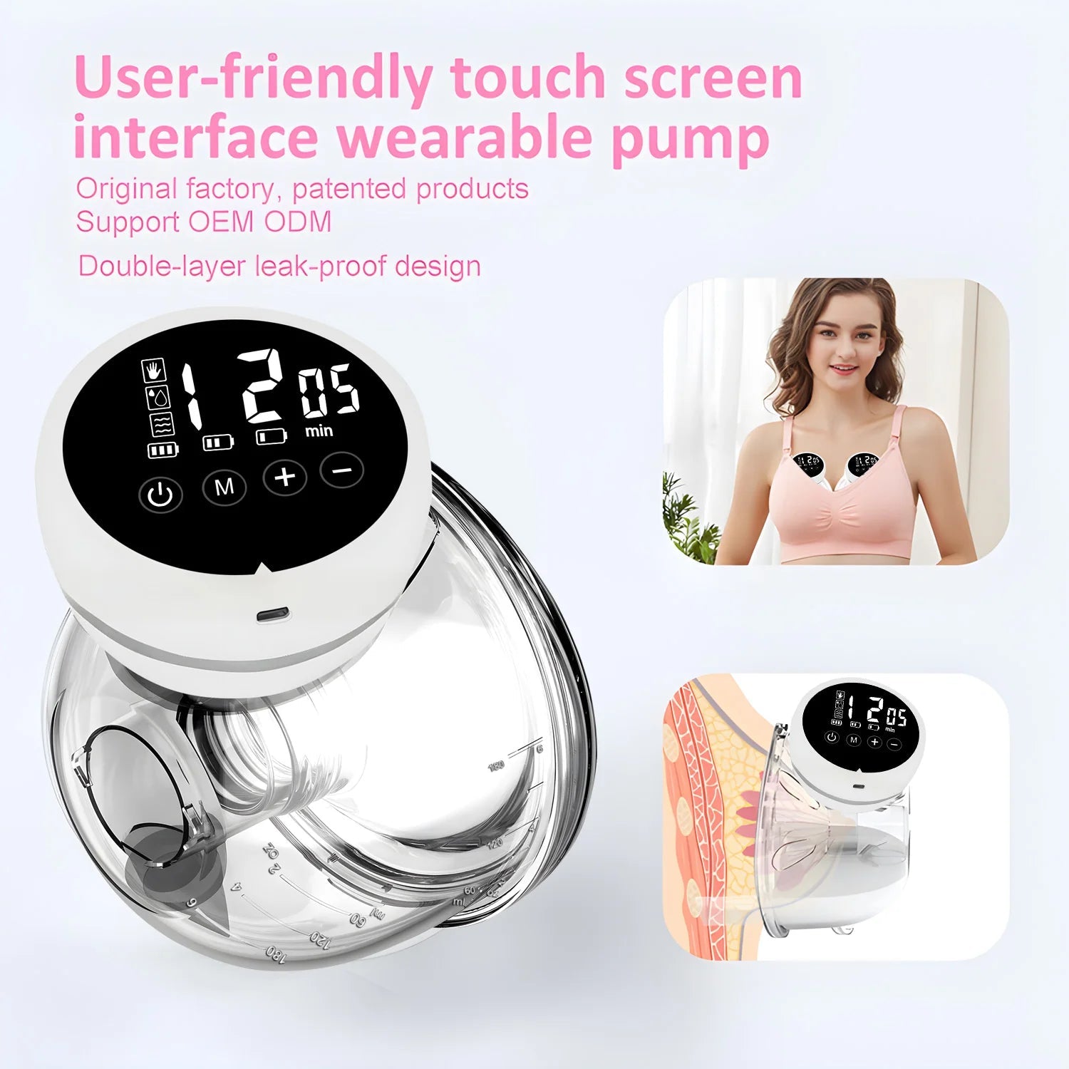 USB Wearable Breast Pump Breast Milk Milking and Milking Machine Mother&Baby Supplies Breast Pump Electric Automatic Breast Pump Purest Peak