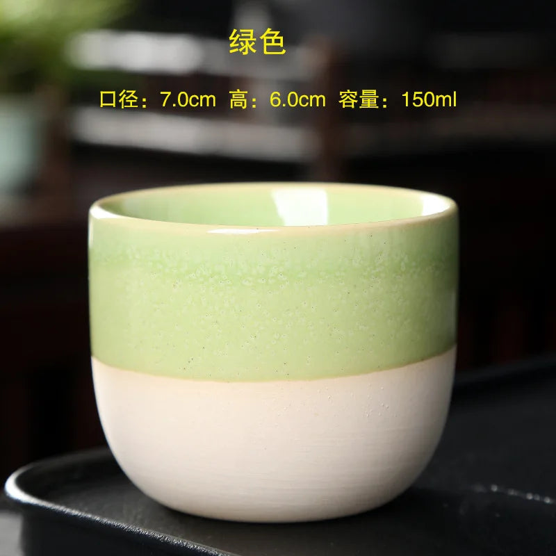 Kiln Change China Ceramic Tea Cup Pottery Jianzhan Drinkware  Temmoku Glaze Porcelain Kung Fu Cups Set for Water Latte Milk Quick Pick Grocers