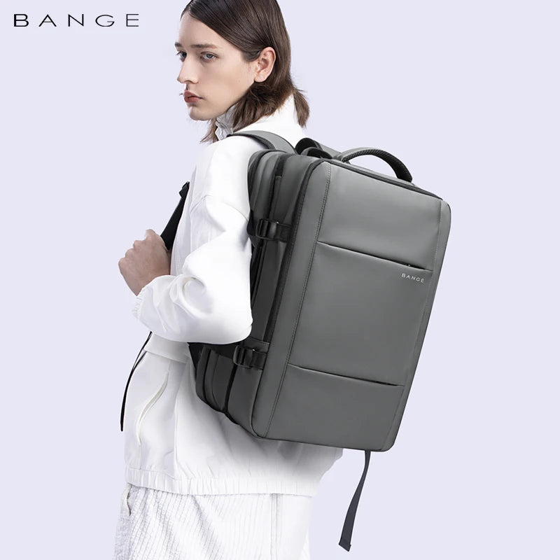 BANGE Aesthetic Men Business Backpack School Expandable USB Bag, Large Capacity 17.3 Laptop Waterproof Fashion Travel Backpack Econic Blanks