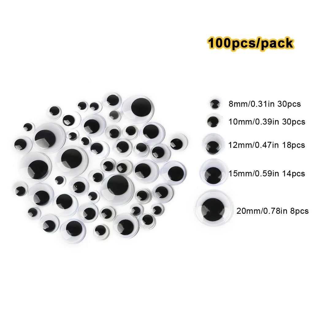 100pcs/200/550pcs Self-adhesive Googly Wiggle Eyes for DIY Scrapbooking Crafts Projects DIY Dolls Accessories Eyes Handmade Toys Econic Blanks