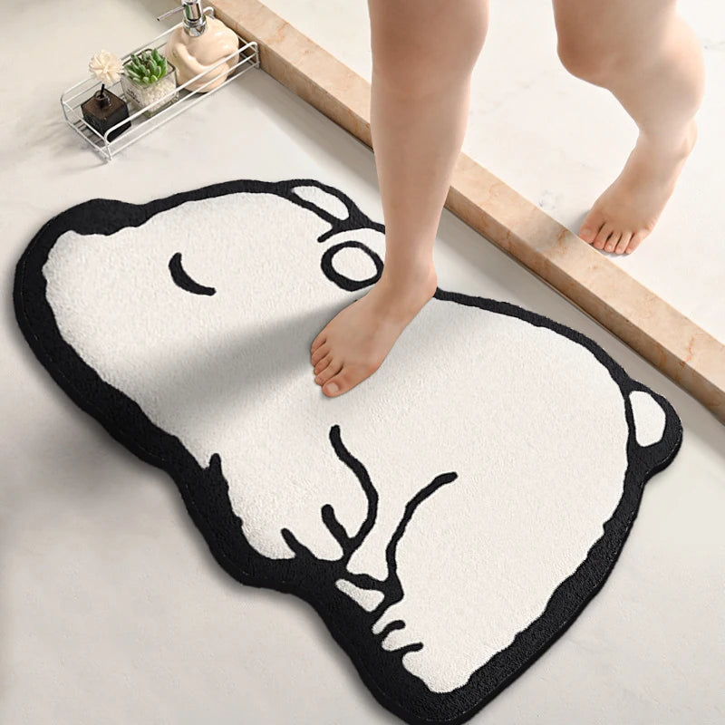 Thickened special-shaped bathroom absorbent floor mat flannel toilet mat shower room non-slip and dirt-resistant foot mat Quick Pick Grocers
