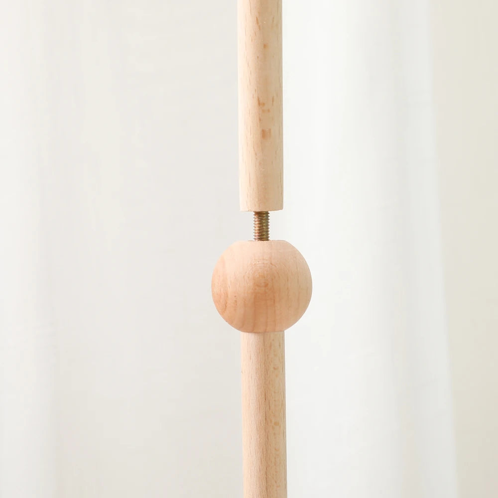 Crib Mobile Bed Bell Wooden Bracket Baby 0-12 Months Wooden Mobile Hanging Rattles Toy Holder Decorative Accessories Arm Bracket Purest Peak