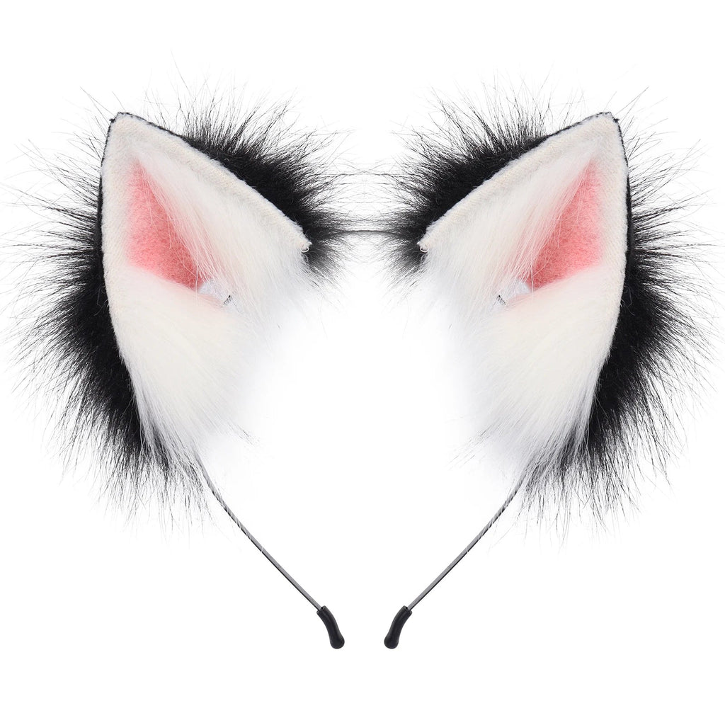 Handmade Faux Fur Animal Ears Headband Furry Cat Fox Ear Hairhoop Headwear Costume Accessory for Cosplay Masquerade Quick Pick Grocers