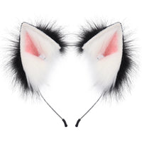 Handmade Faux Fur Animal Ears Headband Furry Cat Fox Ear Hairhoop Headwear Costume Accessory for Cosplay Masquerade Quick Pick Grocers