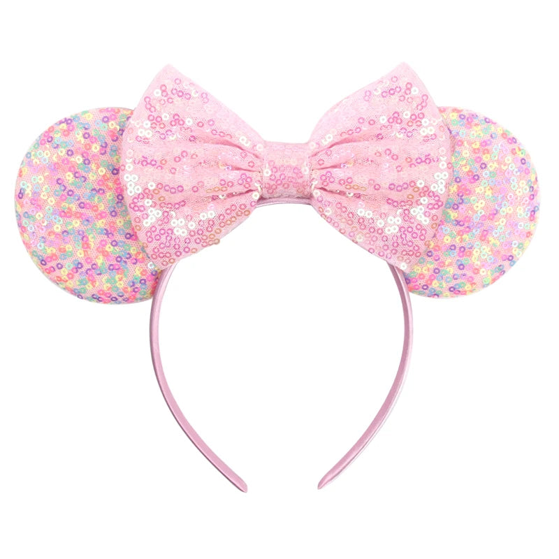 New Christmas Halloween Mouse Ears Headband Cartoon Sequin Bows Headband Birthday Party Princess Cosplay Costume For Women Adult Quick Pick Grocers