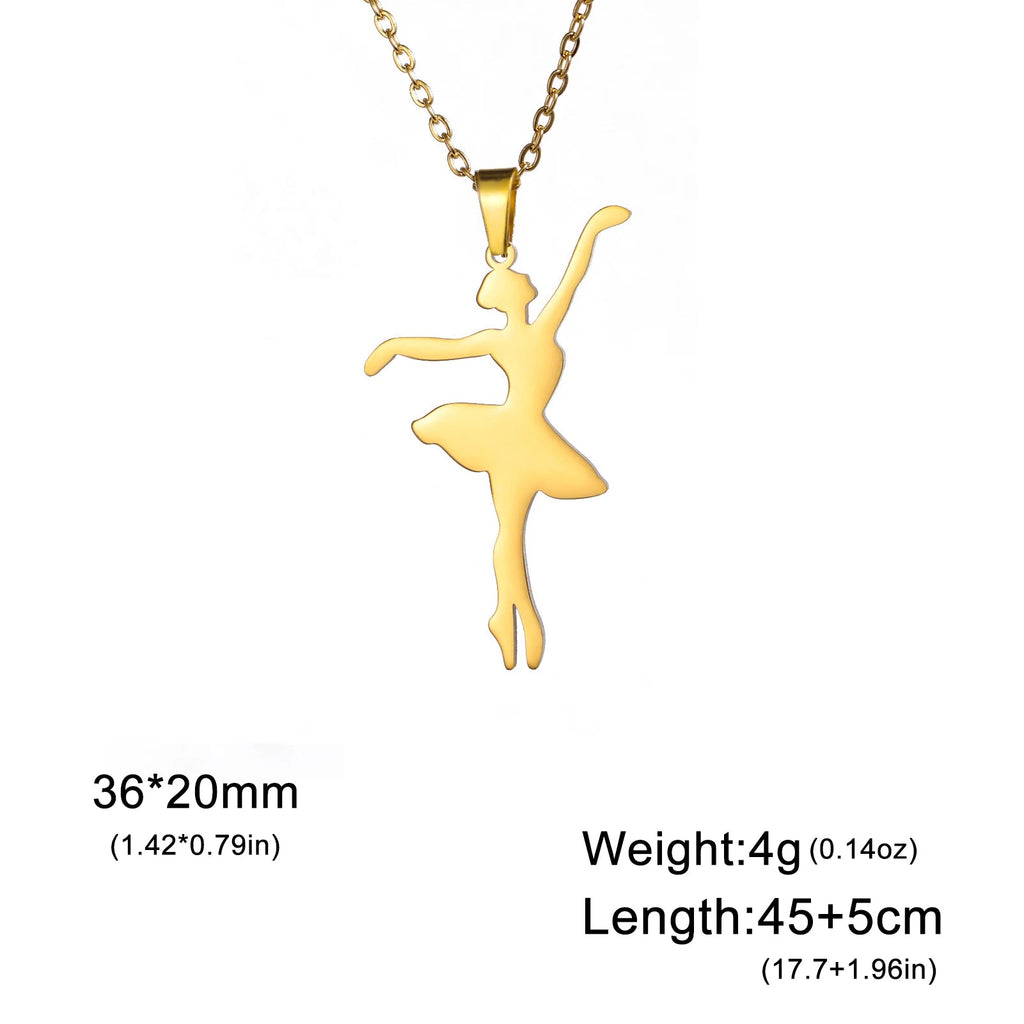 Rhythmic Gymnastics Necklace Women Trend 2025 Gymnast Stainless Steel Jewelry BFF Dancer Girl Sport Accessories Mother Day Gift Quick Pick Grocers