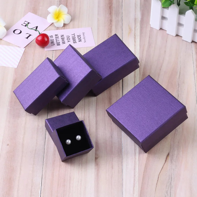 12pack White Simple Luxury Box Dark Green Paper Jewellry  Rings Earrings Bracelet Necklace Display Case Jewelry Organizer Boxes Purest Peak