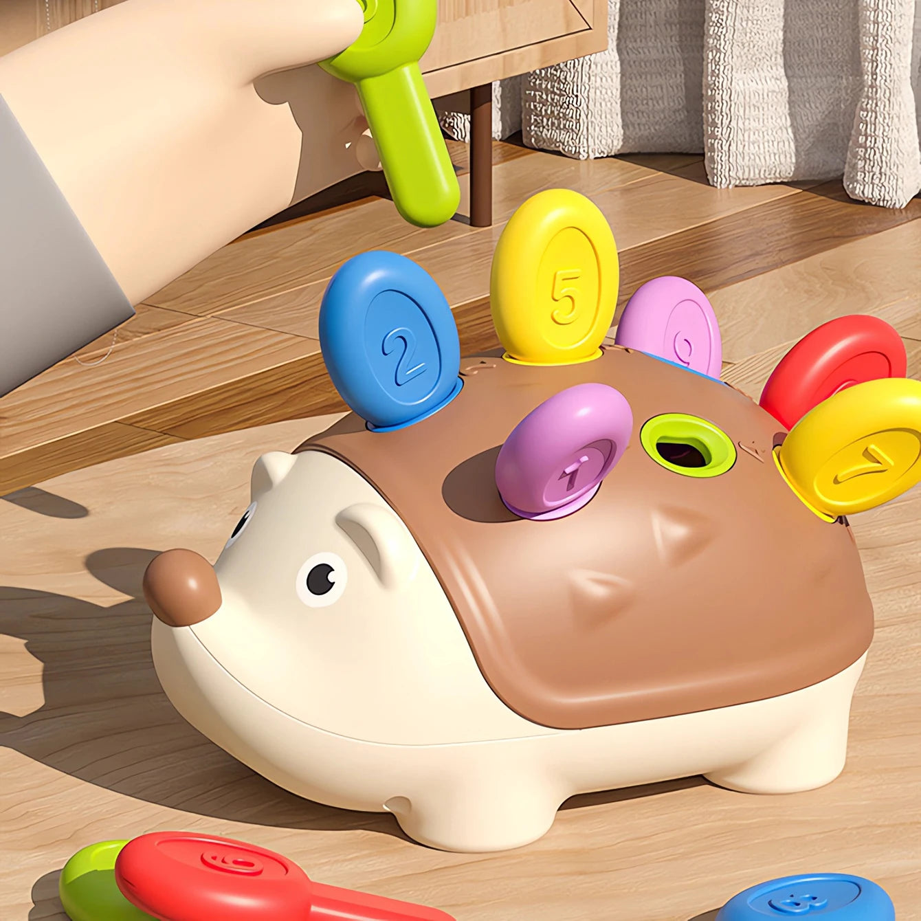 Children's educational puzzle toy featuring stuffed hedgehog, with number matching and assembly features Quick Pick Grocers