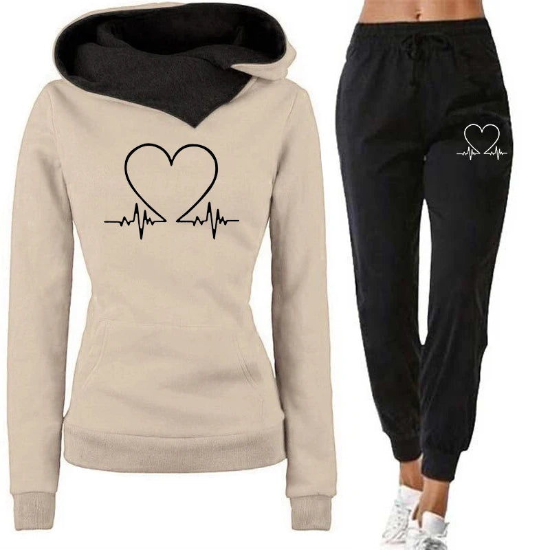 Woman Tracksuit Two Piece Set Winter Warm Hoodies+Pants Pullovers Sweatshirts Female Jogging Woman Clothing Sports Suit Outfits Quick Pick Grocers