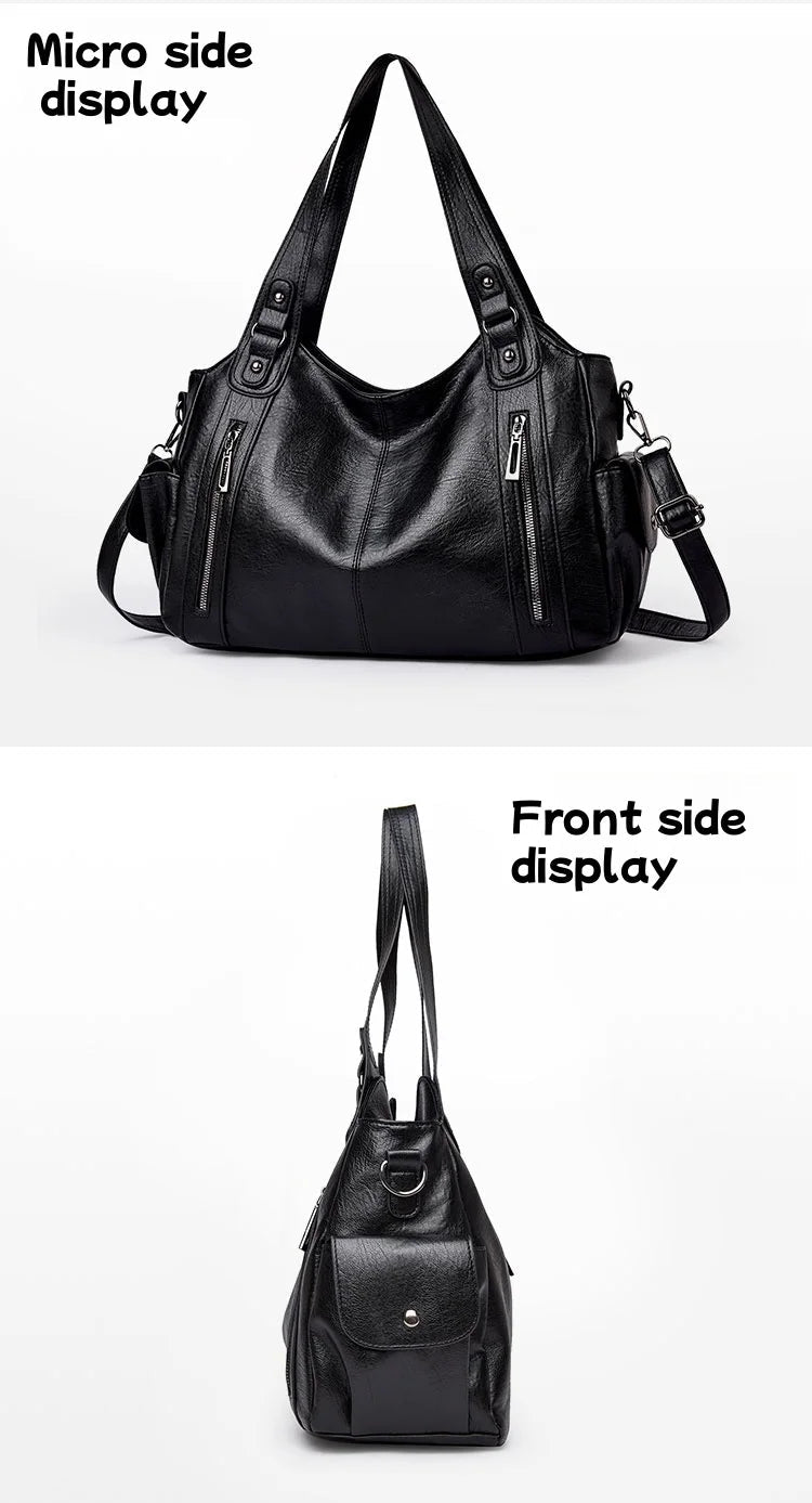 Pu shoulder bag fashionable temperament zipper opening design daily commuter handbag Quick Pick Grocers