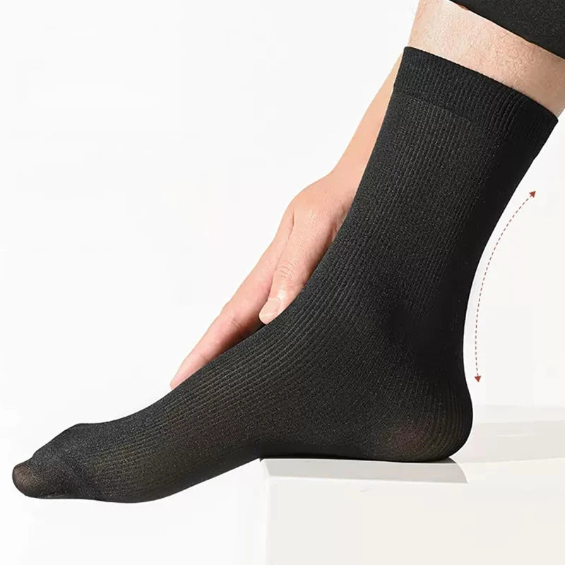 Men Ice Silk Socks Summer Spring Ultra-thin Socks Solid Business Socks Breathable Soft Socks Ankle Bamboo Fiber Socks Quick Pick Grocers