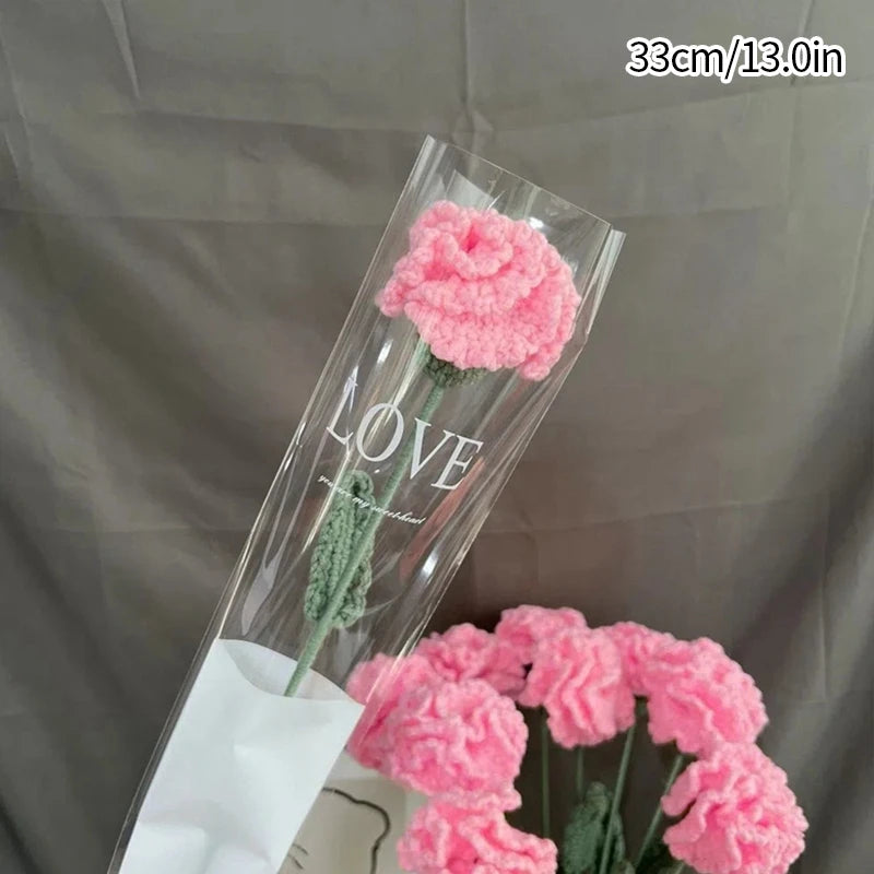 1pc Tulip Crochet Flowers Artificial Woven Flowers Handmade Tulipanes Wedding Gift for Guest Home Decoration Mother's Day Gift Quick Pick Grocers