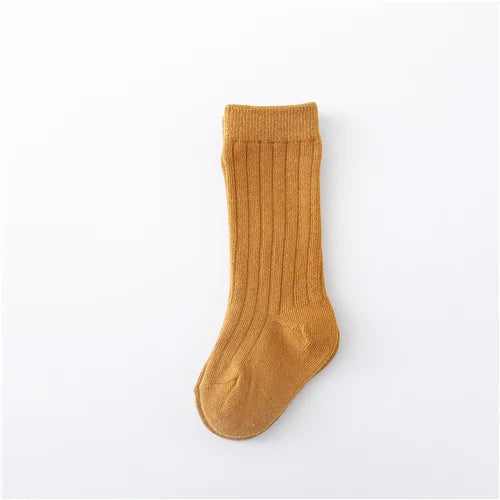 Lawadka 0-5Years Kids Boys Girls Socks Cotton Solid Striped Soft Baby Knee Long Children's Socks School Sport Baby Sock 12 Color Quick Pick Grocers