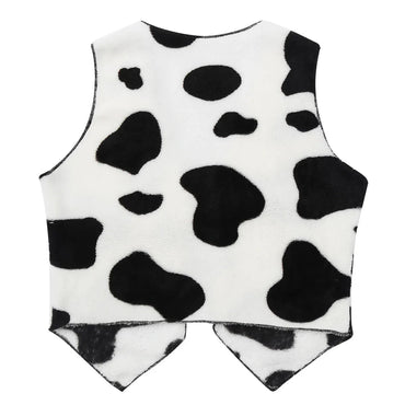 Black White Cowboy Cowgirl Costume Kids Halloween Party Fancy Dress Up Clothes Sleeveless Plush Cardigan Vest Waistcoat Tops Quick Pick Grocers