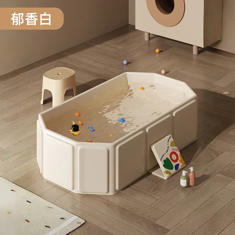 Large Baby Bathtub 0-5 Year Old Children Foldable Tub Babies Sit Lie Down All-in-One Newborn Bathing Basin Keep Warm Baby Tubs Purest Peak