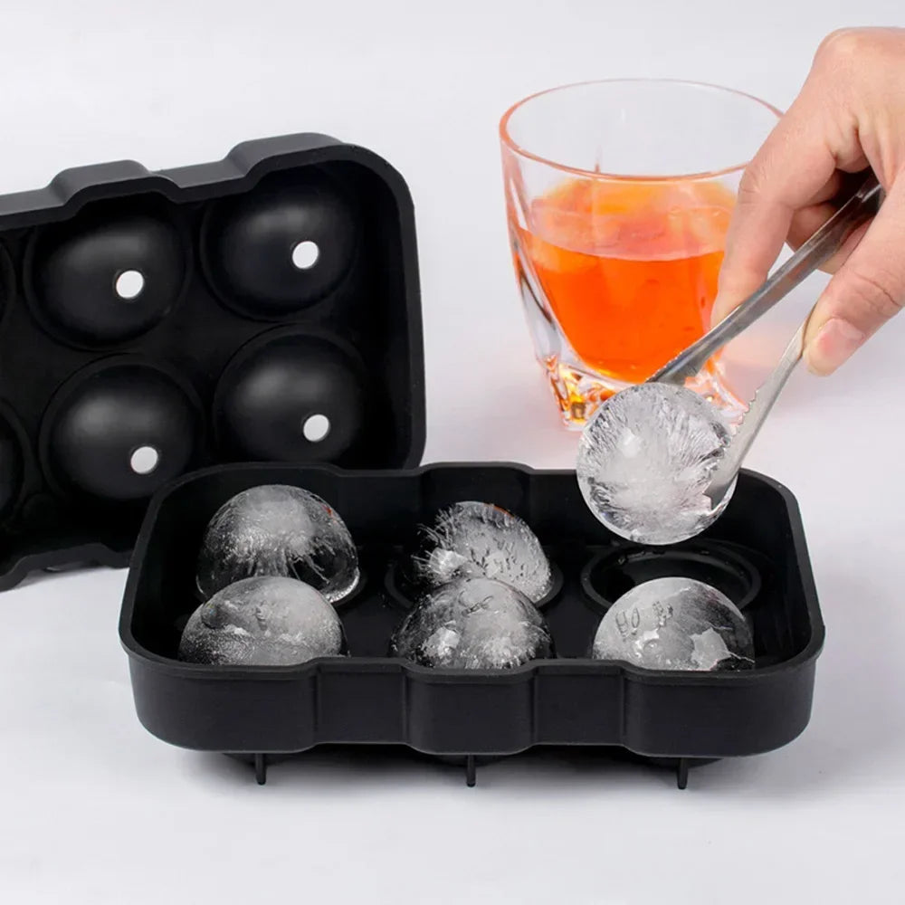 Ice Cube Tray Silicone Ice Ball Freezer Mold Square Ice Cube Maker with Lid 4/6/8 Grids for Whiskey Cocktail Coffee Accessories Quick Pick Grocers