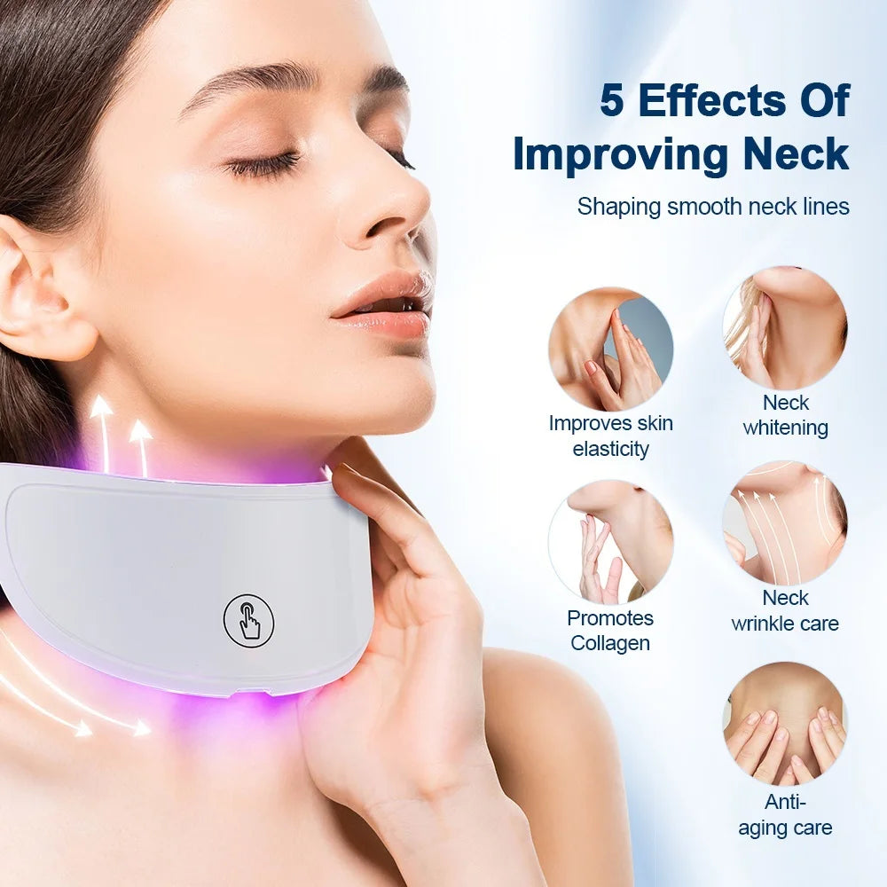 7 Colors Led Facial Mask With Neck Red Light Therapy Mask For Skin Tightening Lifting Anti-aging Bio-Light Beauty Whitening Home Quick Pick Grocers