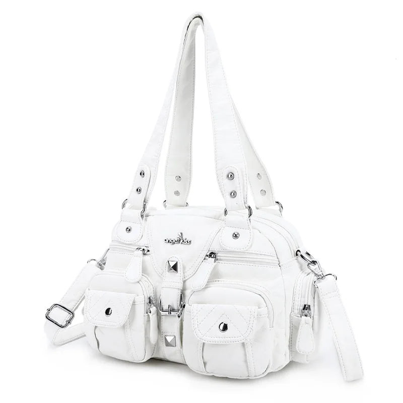 Vintage Women Handbags Satchel Top-handle Handbag PU Shoulder Bag Dumpling Pack Give Gifts Shoulder Bags Phone Money Pack Quick Pick Grocers