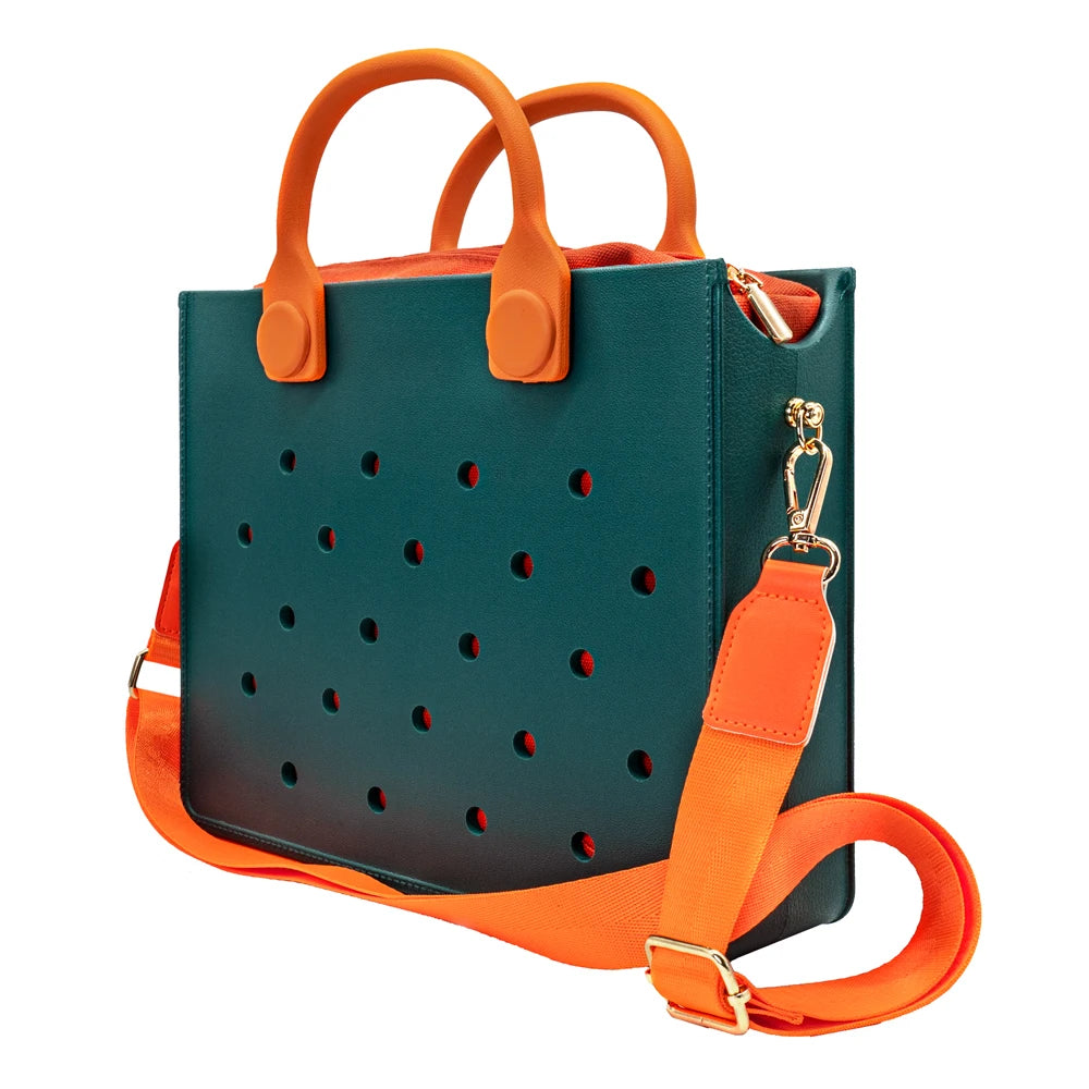 EVA Large Leather Shoulder Bag Handbag Tote Bag Storage for Women Casual Waterproof Beach Bag Hole Fit Charm Fashion Storage Bag Quick Pick Grocers