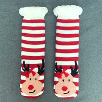 Christmas Gift Slipper Socks Women Thermal Winter Warm Plush Non slip Grip Sleeping Floor Short Sock Fuzzy Fluffy Female Cartoon Quick Pick Grocers