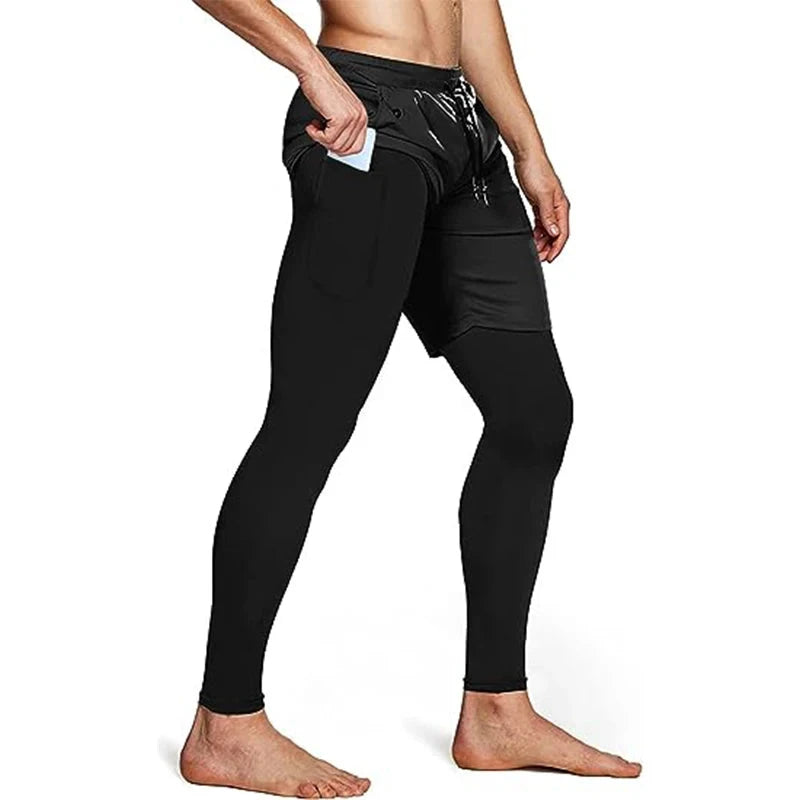Men's Sport Pants 2 in1 Training Athletic Tracksuits Sportswear Workout Male Jogging Trousers Gym Fitness Running Pants Men Econic Blanks