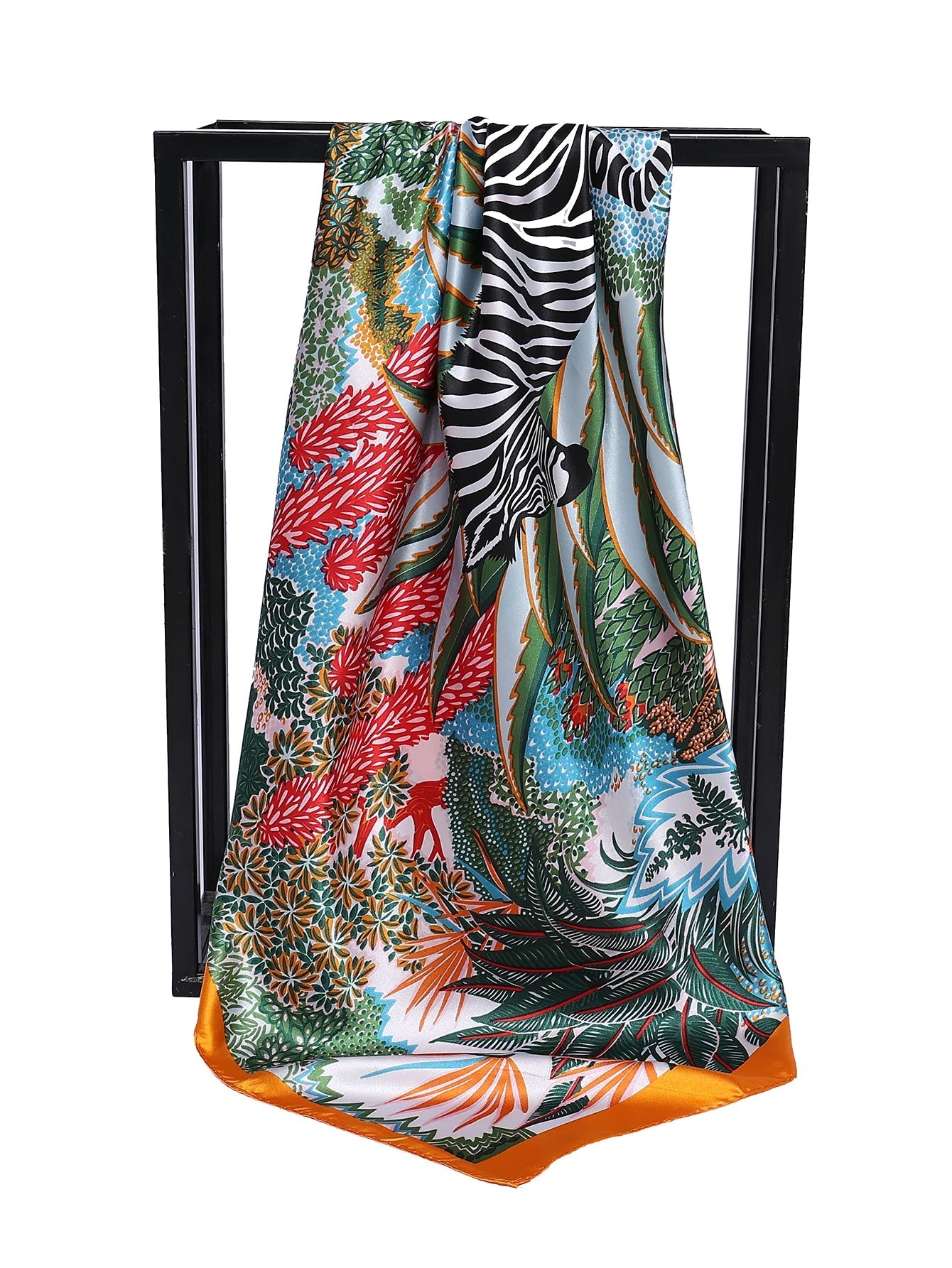 Luxury Brand Square Silk Scarf Women Satin Print Hijab Scarves Muslim Pareo Bandana Female Shawl Wrap Headband Foulard 90*90cm Quick Pick Grocers