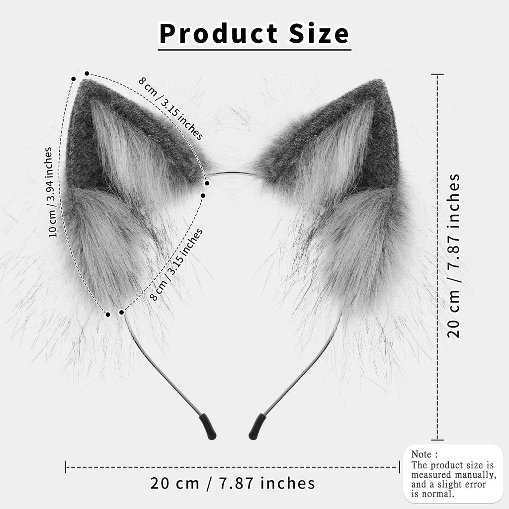 Handmade Faux Fur Animal Ears Headband Furry Cat Fox Ear Hairhoop Headwear Costume Accessory for Cosplay Masquerade Quick Pick Grocers
