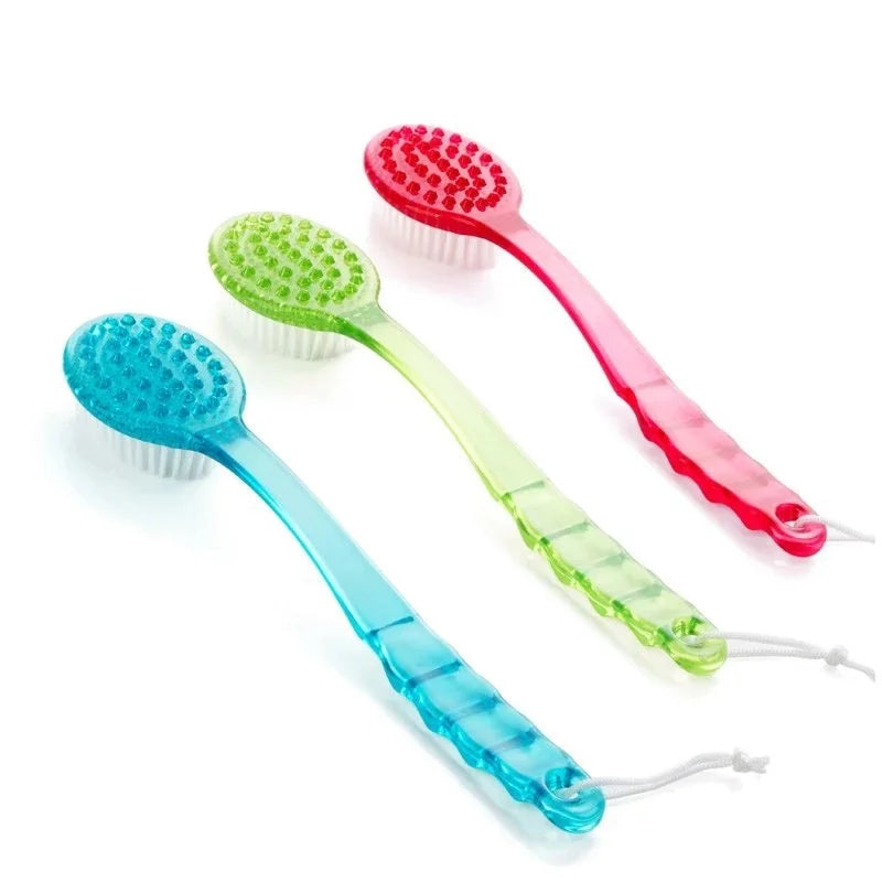 Back Body Bath Shower Sponge Scrubber Brushes With Handle Exfoliating Scrub Skin Massager Exfoliation Bathroom Brush Quick Pick Grocers