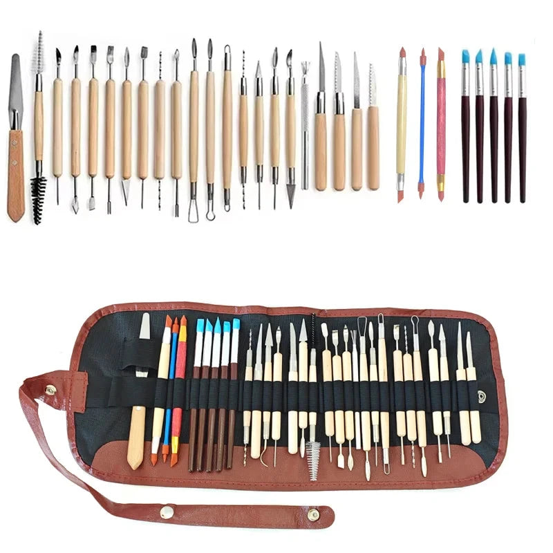 Pottery Clay Sculpting Tools Kit 8-61 Pcs/Set, Ceramic Wax Clays Carving Tools for Art Craft Pottery Sculpting Modeling Tool Set Econic Blanks