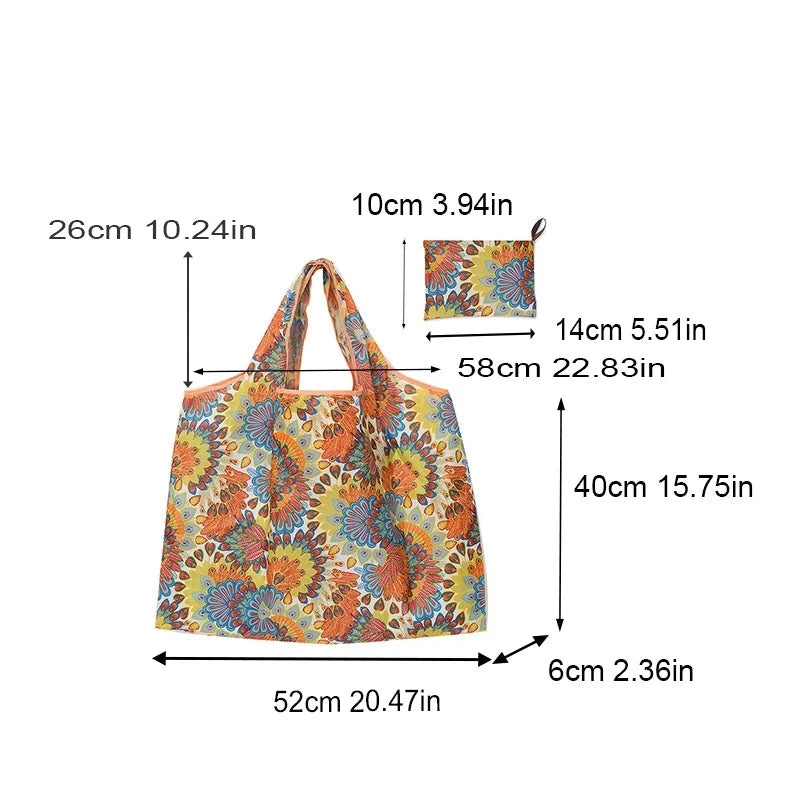 Large Capacity Foldable Portable Supermarket Environmentally Friendly Shopping Grocery Bag, Waterproof Shoulder Storage Bag Econic Blanks